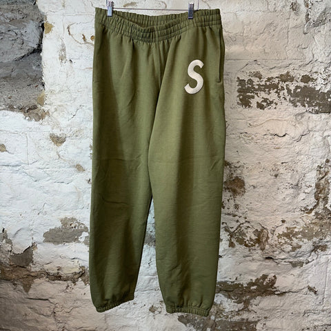 Supreme S Logo Green Sweatpants Sz XL