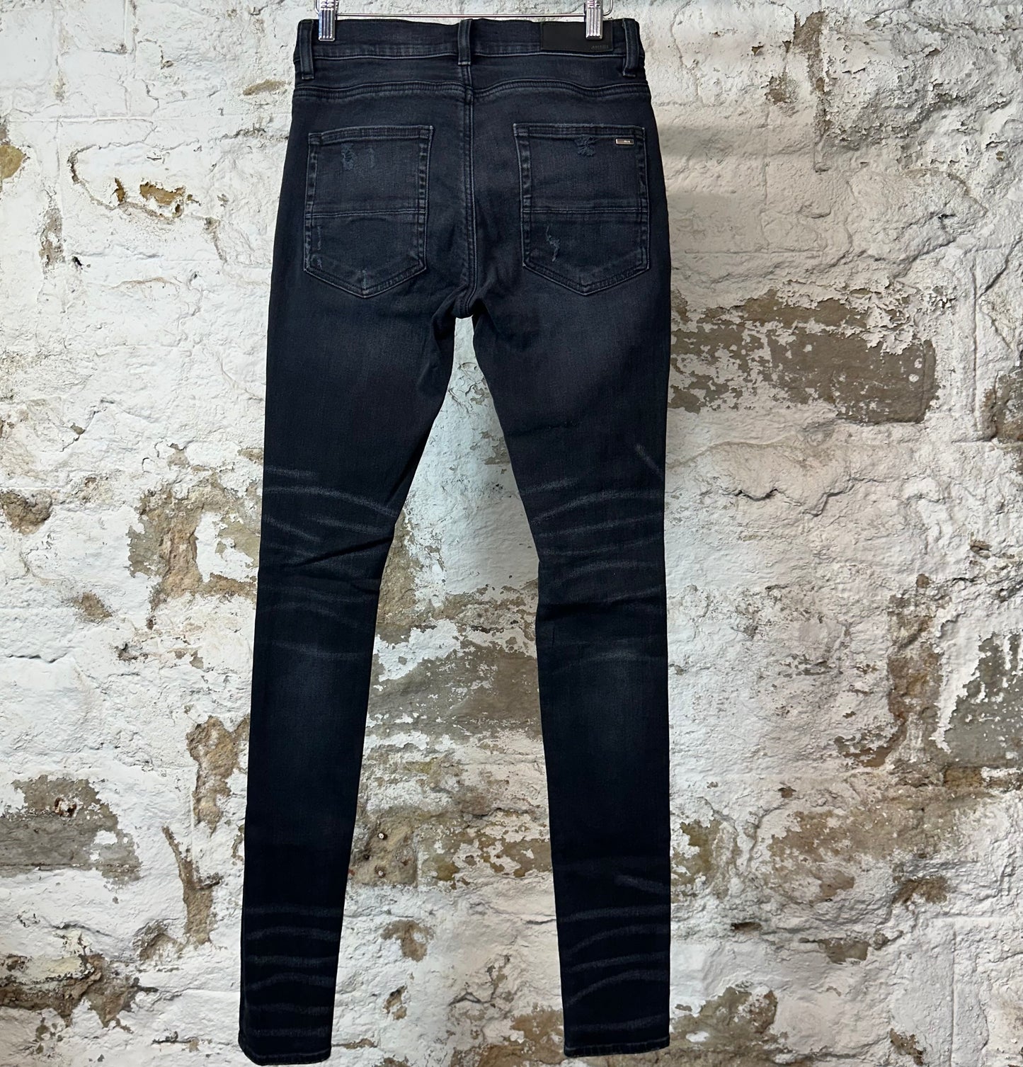 Amiri Leopard Print Black Denim Jeans Sz 28