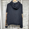 Burberry Sleeve Plaid Black Zip Up Hoodie Sz M
