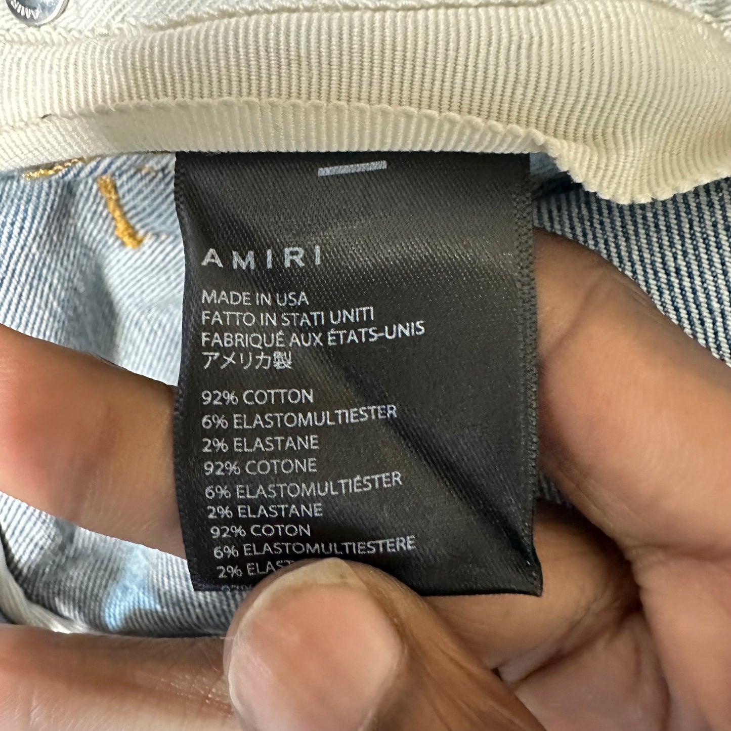 Amiri Multicolor Paisley Blue Denim Jeans Sz 29