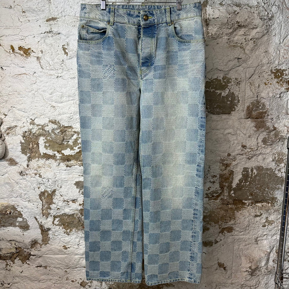 Louis Vuitton 3D Damier Denim Jeans Sz 34