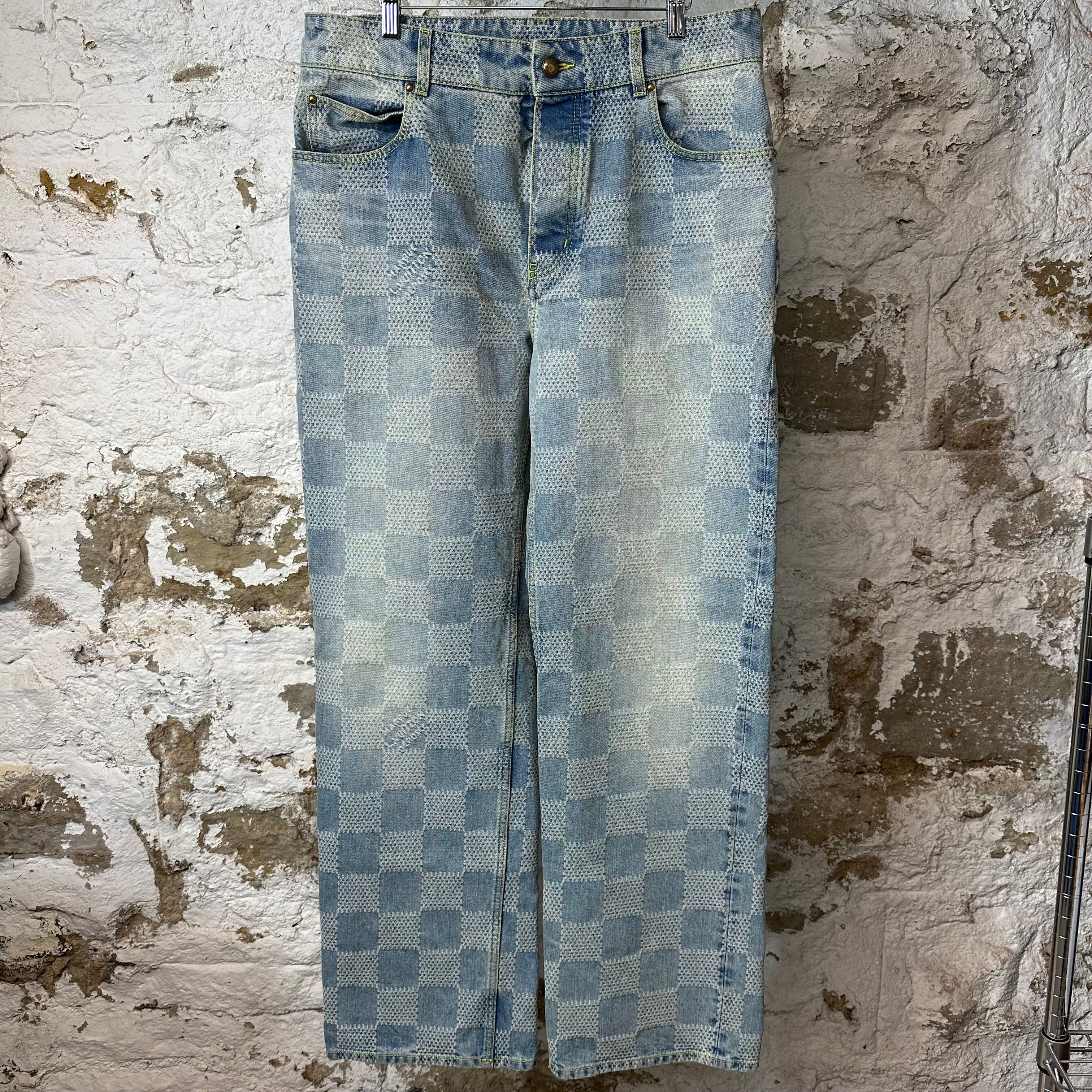 Louis Vuitton 3D Damier Denim Jeans Sz 34