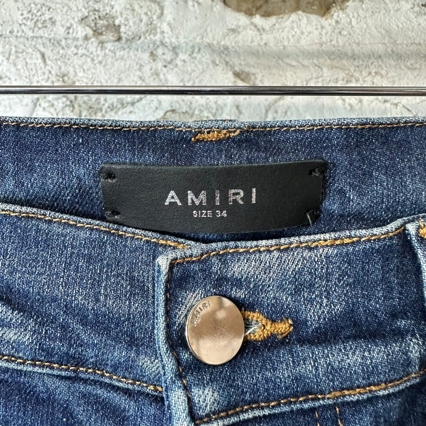 Amiri Plain Dark Blue Denim Jeans Sz 34