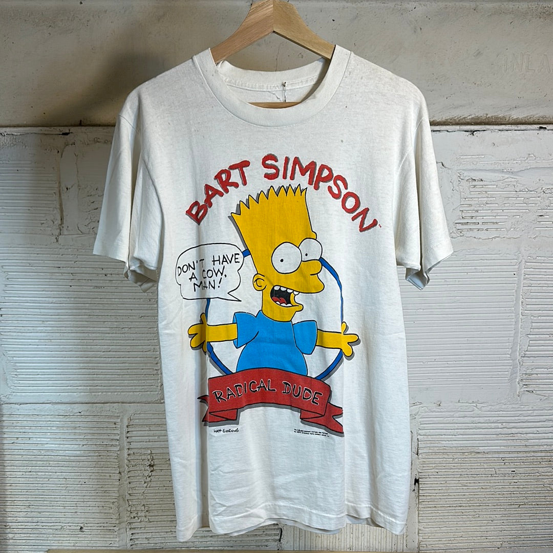 Bootleg Bart Simpson Radical Dude White Tee Sz XS