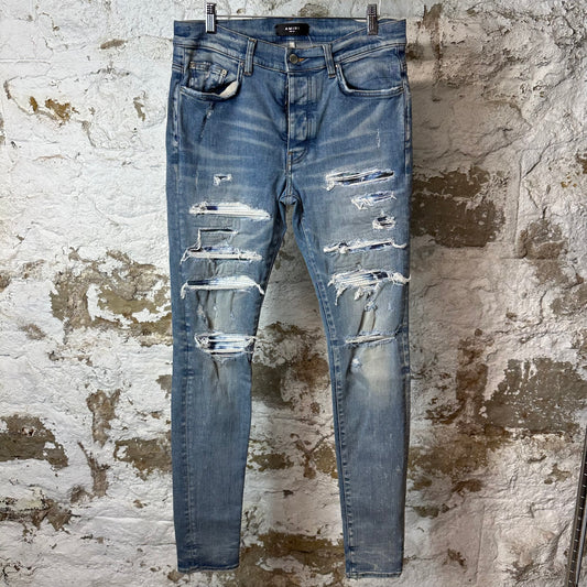 Amiri MX1 Blue Tie Dye Blue Denim Jeans Sz 32