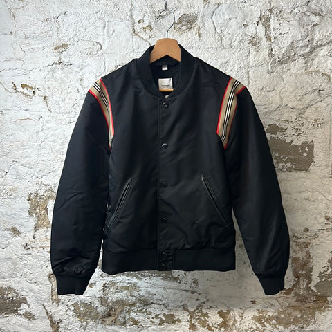Burberry Black Varsity Jacket Sz XS