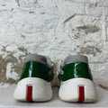 Prada Americas Cup Green Patent Gray White Sneaker Sz 8.5