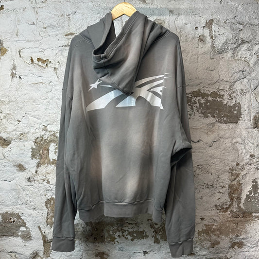 Hellstar Gel Logo Zip Up Hoodie Gray Sz XL
