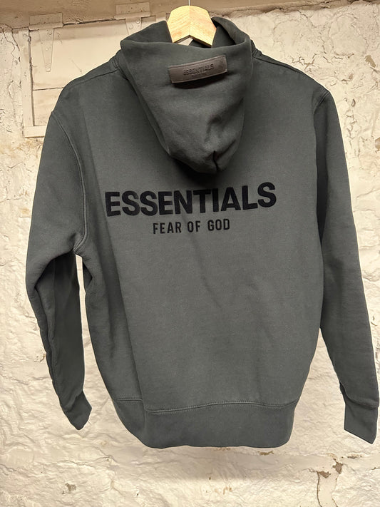Fear of God Essentials Black Back Logo Hoodie Sz XS