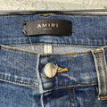 Amiri Knee Stitch Plain Blue Denim Jeans Sz 29