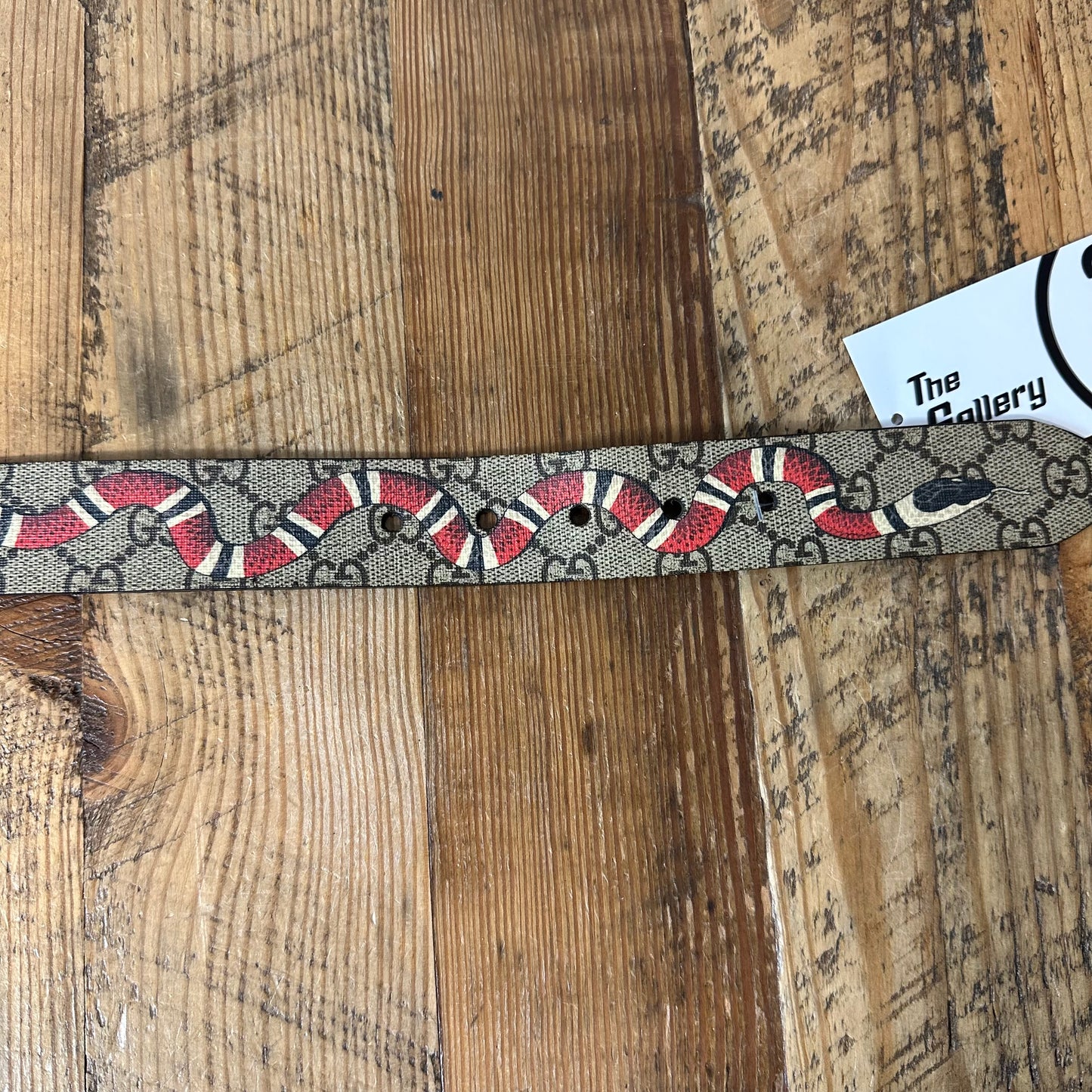 Gucci Beige GG Monogram Snake Belt Sz (95/38)