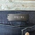 Amiri MX1 Red Suede Faded Black Denim Jeans Sz 34