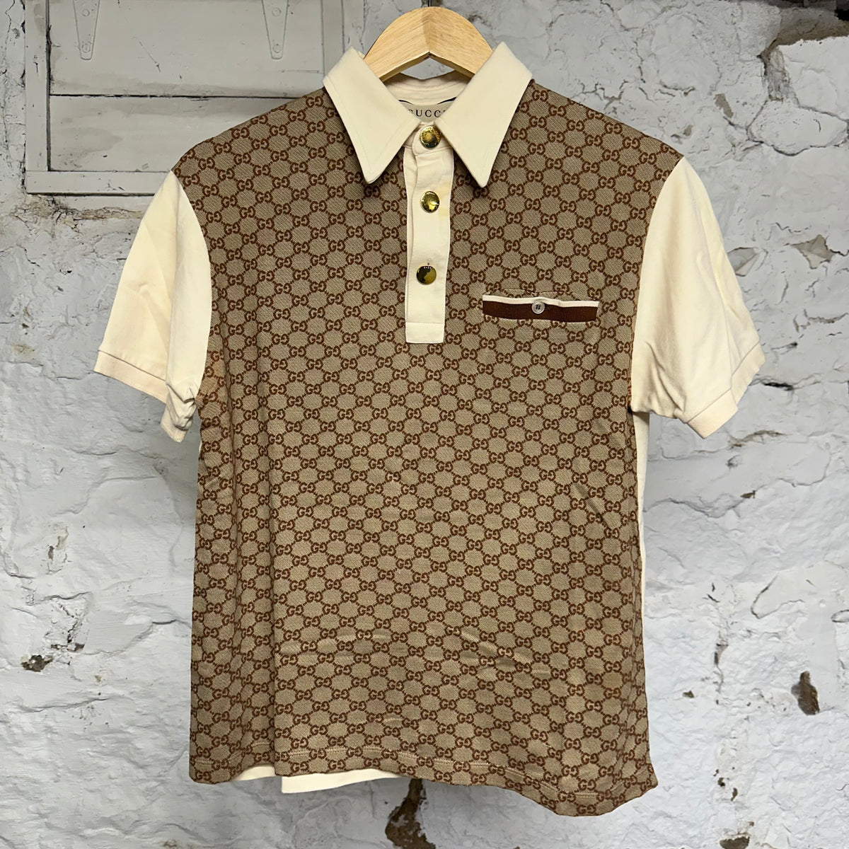 Gucci GG Monogram Brown Polo Sz S