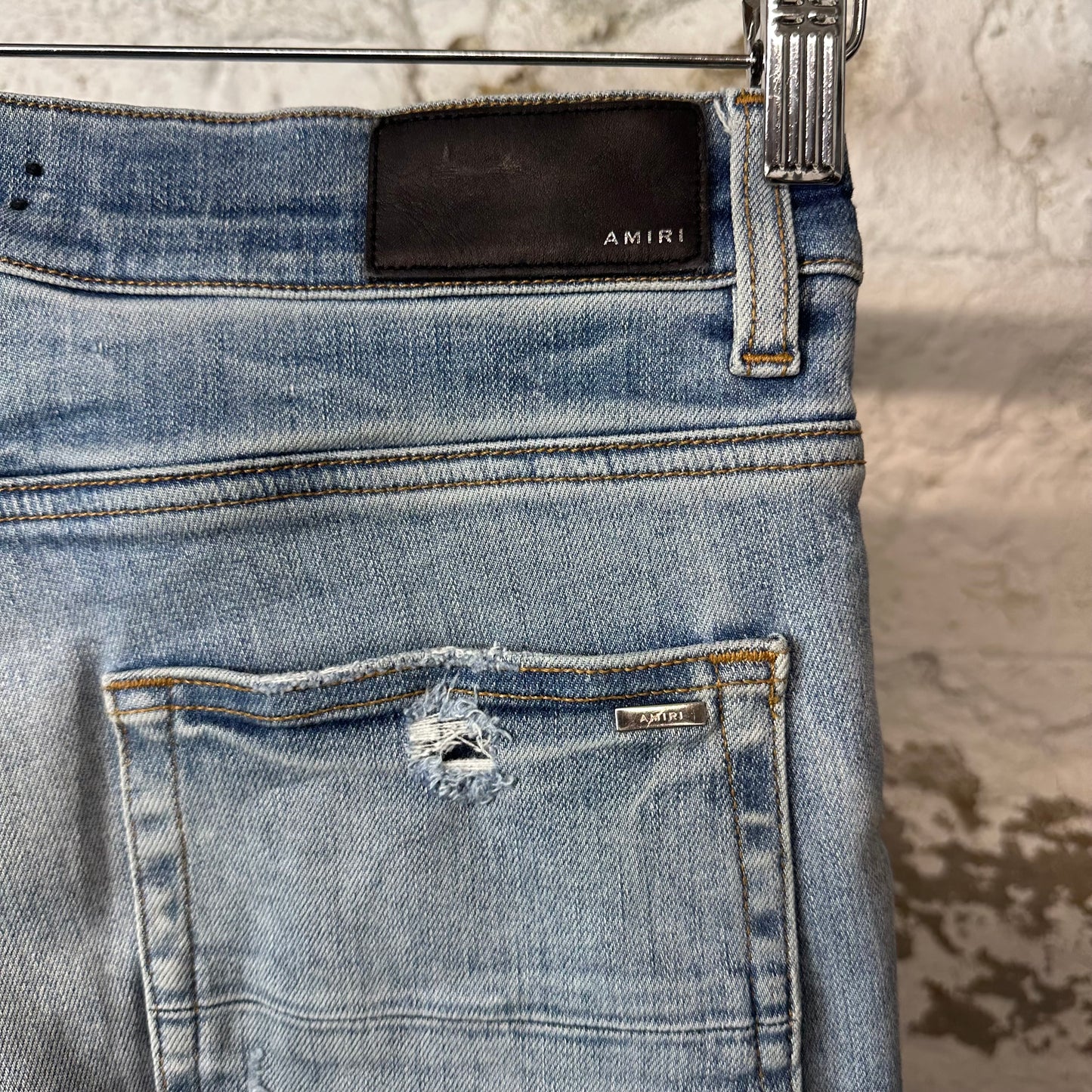 Amiri MX1 Black Playboy Blue Denim Jeans Sz 33