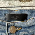 Amiri Purple Suede Core Logo Blue Denim Jeans Sz 32