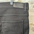Amiri MX1 Black Leather Black Denim Jeans Sz 38