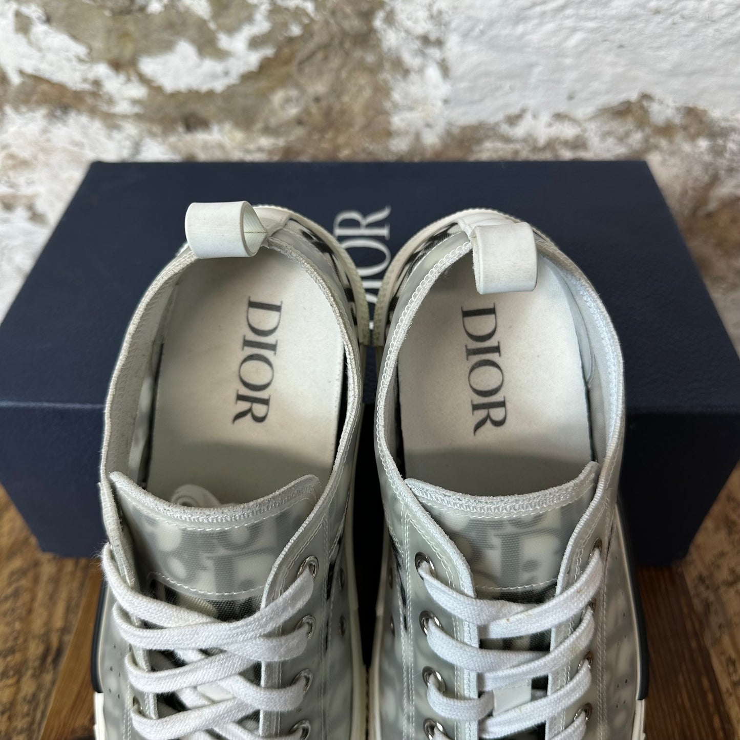 Dior B23 Low Grey Oblique Cream White Sneaker Sz 9 (42)