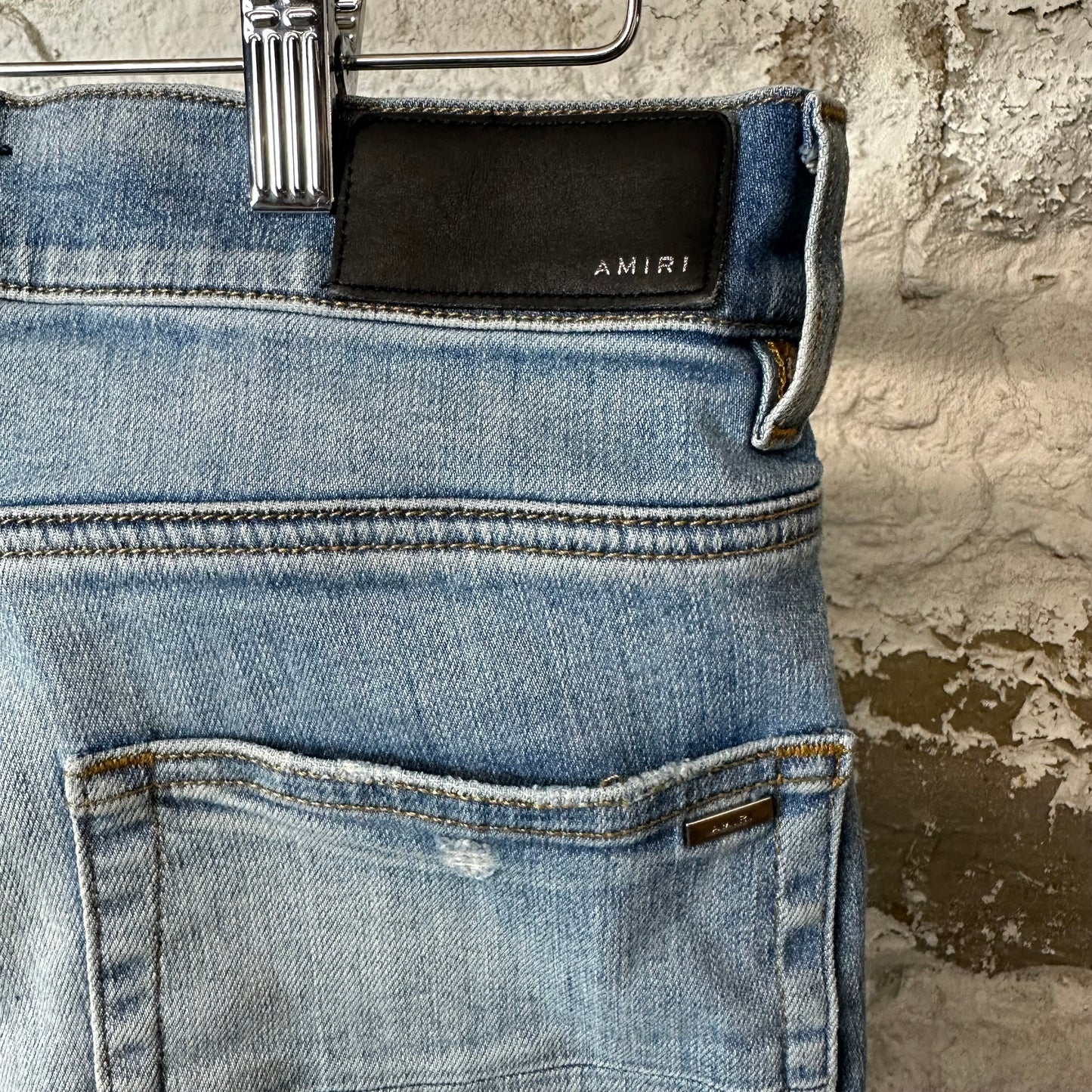 Amiri MX1 Multicolor Flannel Blue Denim Jeans Sz 30