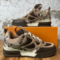 Louis Vuitton Brown Snakeskin Skate Sneaker Sz 10 (8.5LV) DS