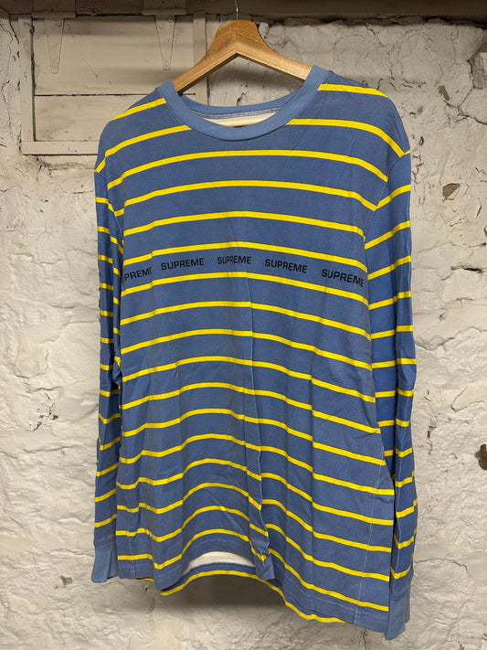Supreme Blue Yellow Longsleeve T-Shirt Sz M