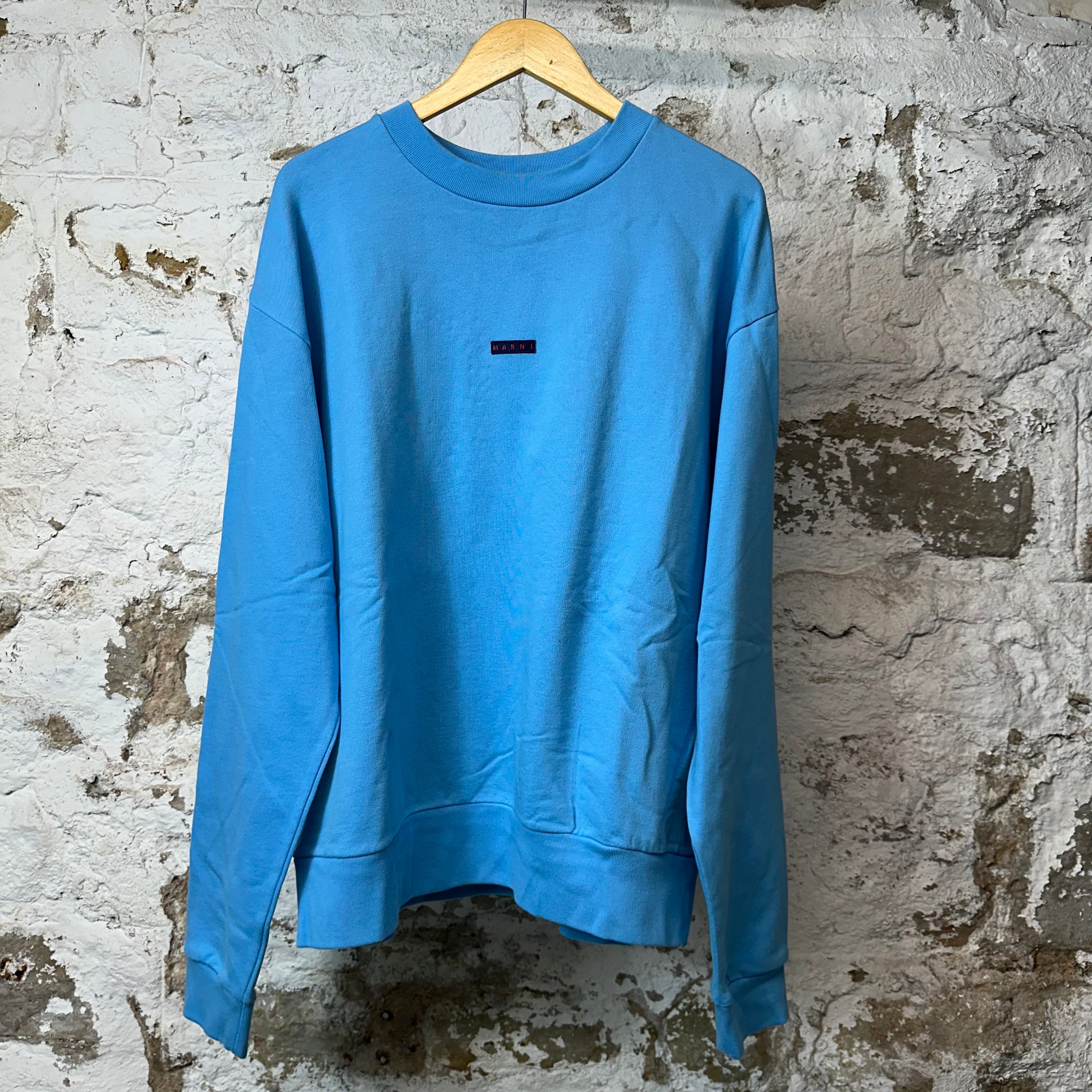 Marni Small Box Logo Crewneck Blue Sz XL (52)