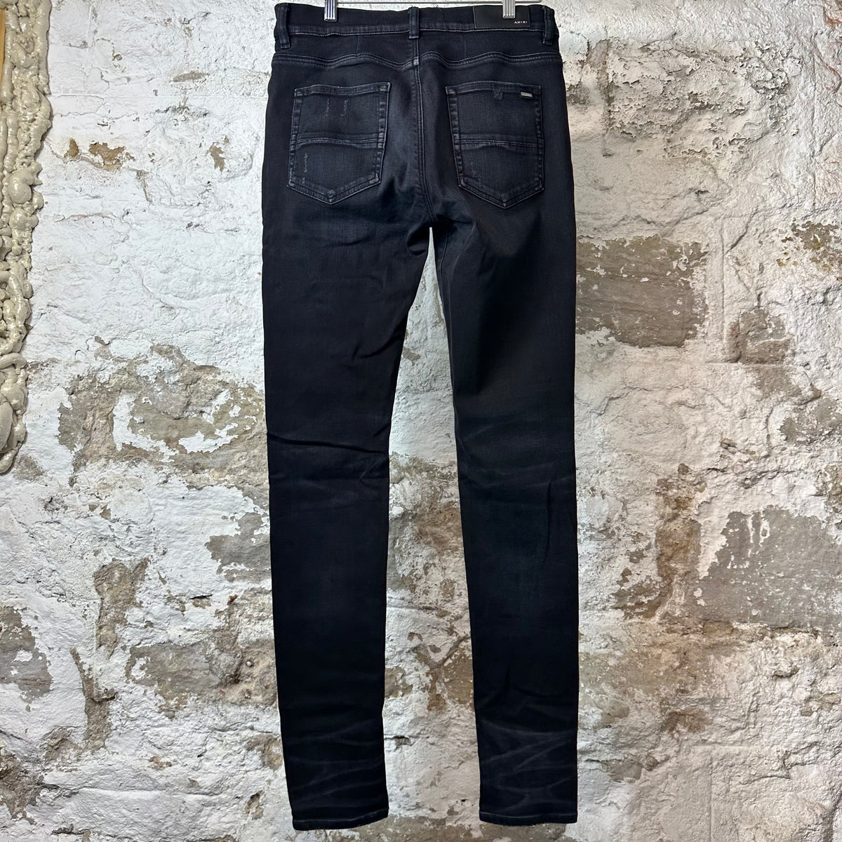 Amiri MX1 Black White Woven Black Denim Jeans Sz 33