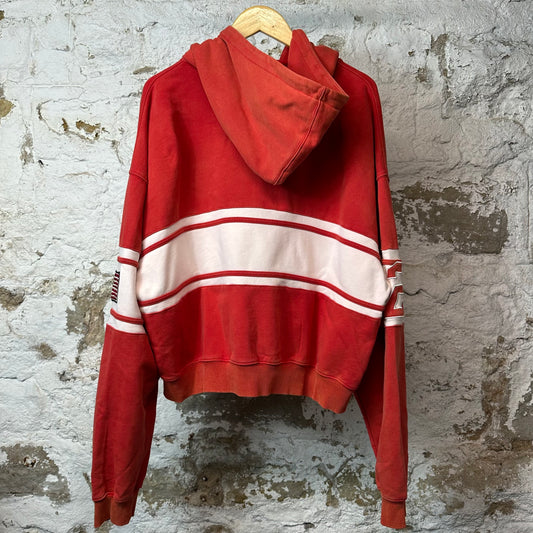Vale Cursive Zip Up Hoodie Red Sz XXL
