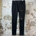 Amiri MX1 Brown Suede Black Denim Jeans Sz 34