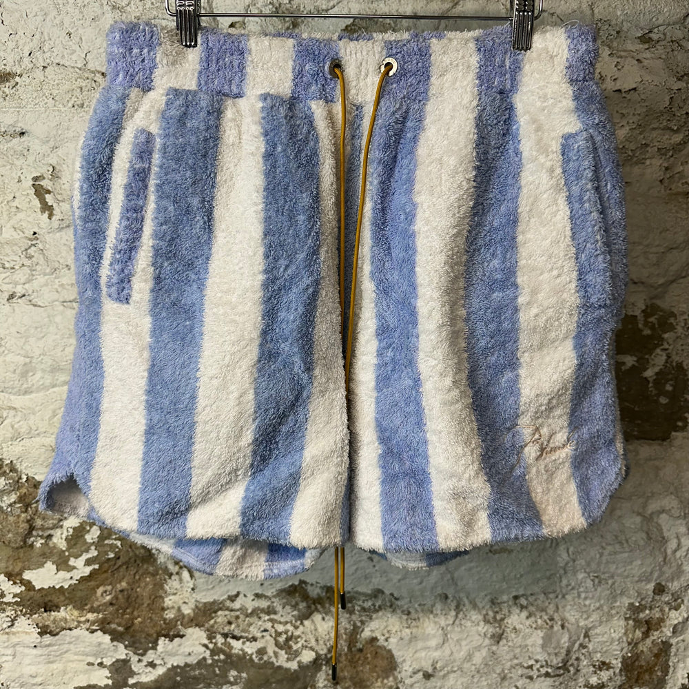 Rhude Blue White Striped Terry Shorts Sz L
