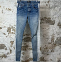 Amiri White Velour Stripe Blue Denim Jeans Sz 30