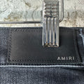 Amiri MX1 Grey Art Patch Black Denim Jeans Sz 33