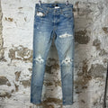 Amiri MX1 White Starburst Blue Denim Jeans Sz 30