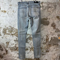 Amiri MX1 Green Suede Blue Denim Jeans Sz 32