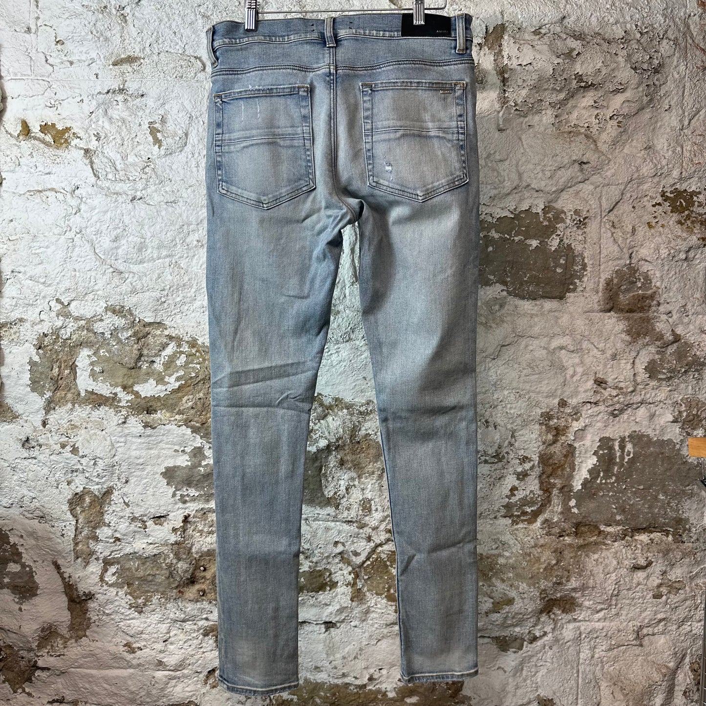 Amiri MX1 Green Suede Blue Denim Jeans Sz 32