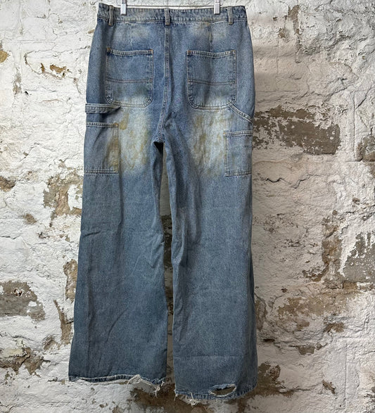 Vale Collage Painter Blue Denim Jeans Sz 32