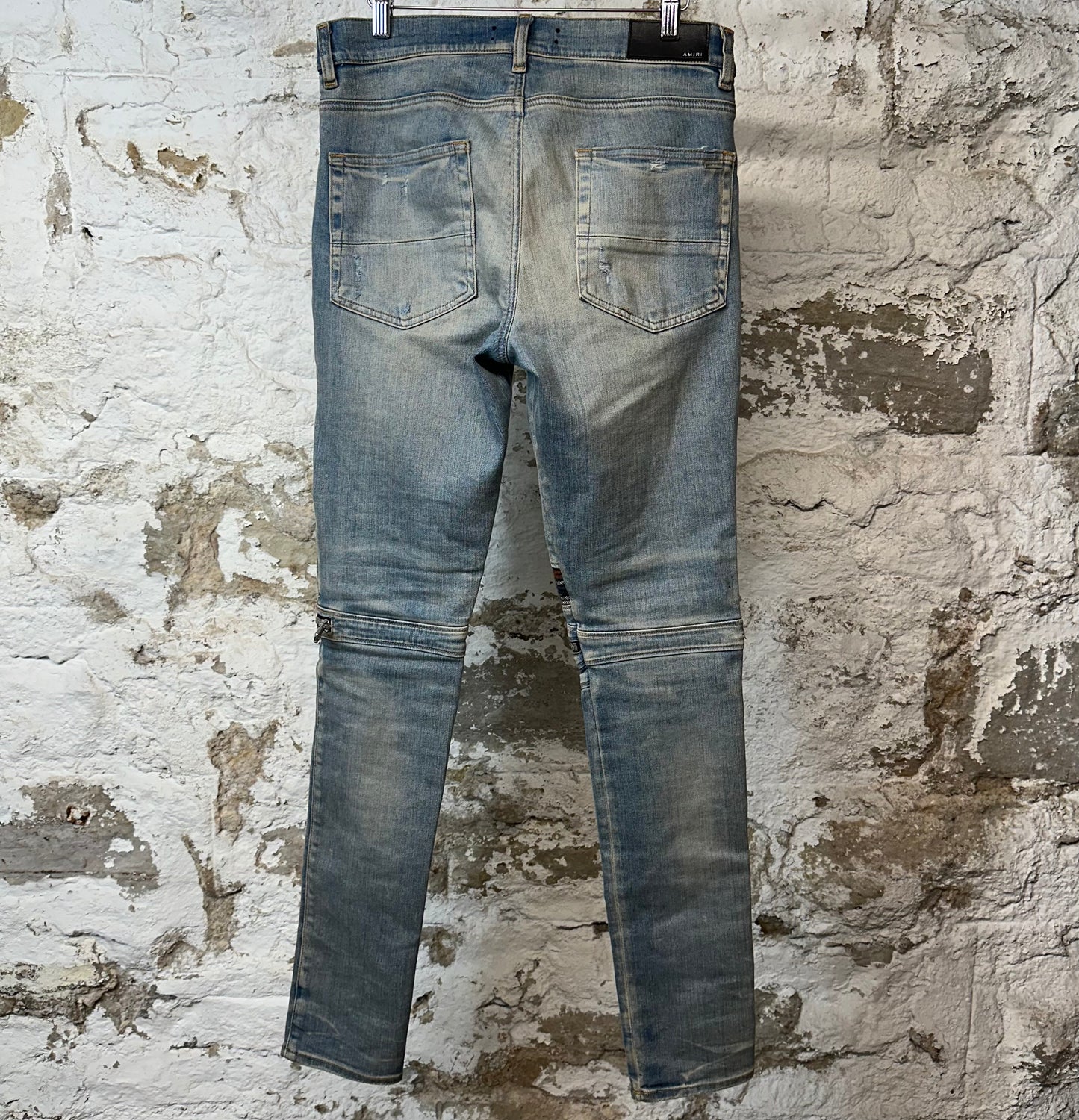 Amiri MX2 Multicolor Flannel Blue Denim Jeans Sz 31