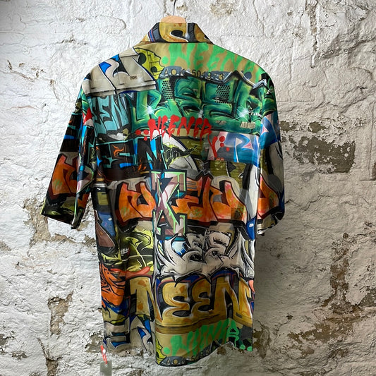 Off White Grafitti Button Up Shirt Sz L DS