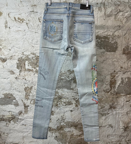 Amiri Zig Zag Light Indigo Denim Jeans