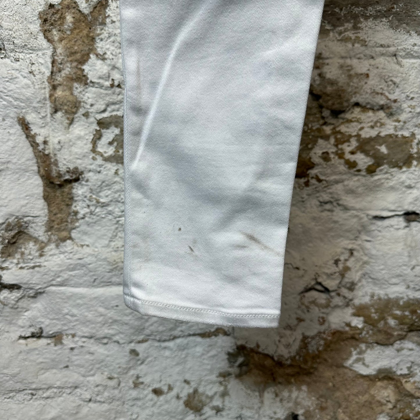 Amiri MX1 White Leather White Denim Jeans Sz 31