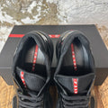 Prada Americas Cup Triple Black Patent Sneaker Sz 11
