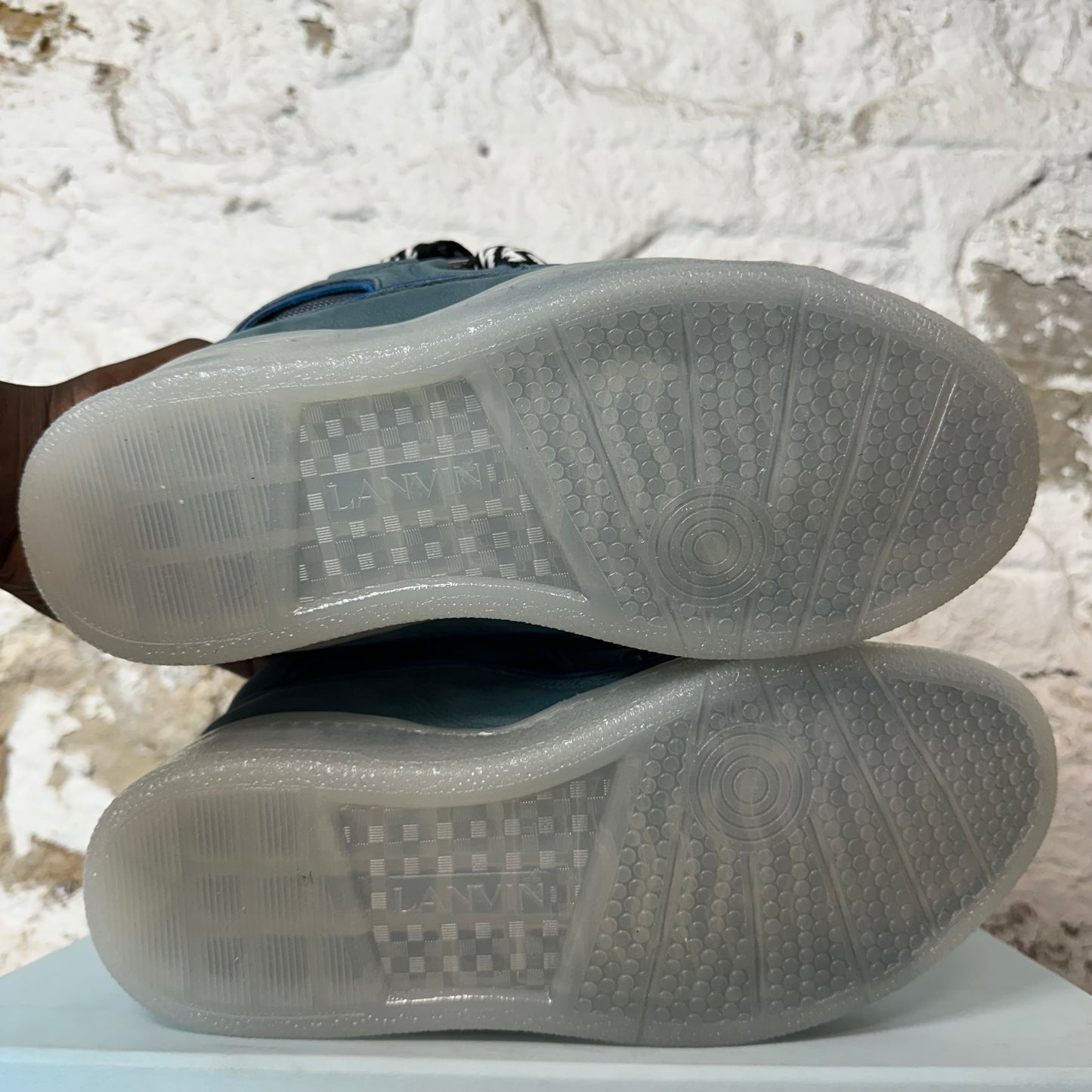Lanvin Curb Striped Lace Anthracite Sneaker