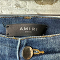 Amiri Purple Old English Spell Dark Blue Denim Jeans Sz 36