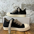Rick Owens Jumbo Lace Black Canvas Milk Sneaker Sz 9 (42)