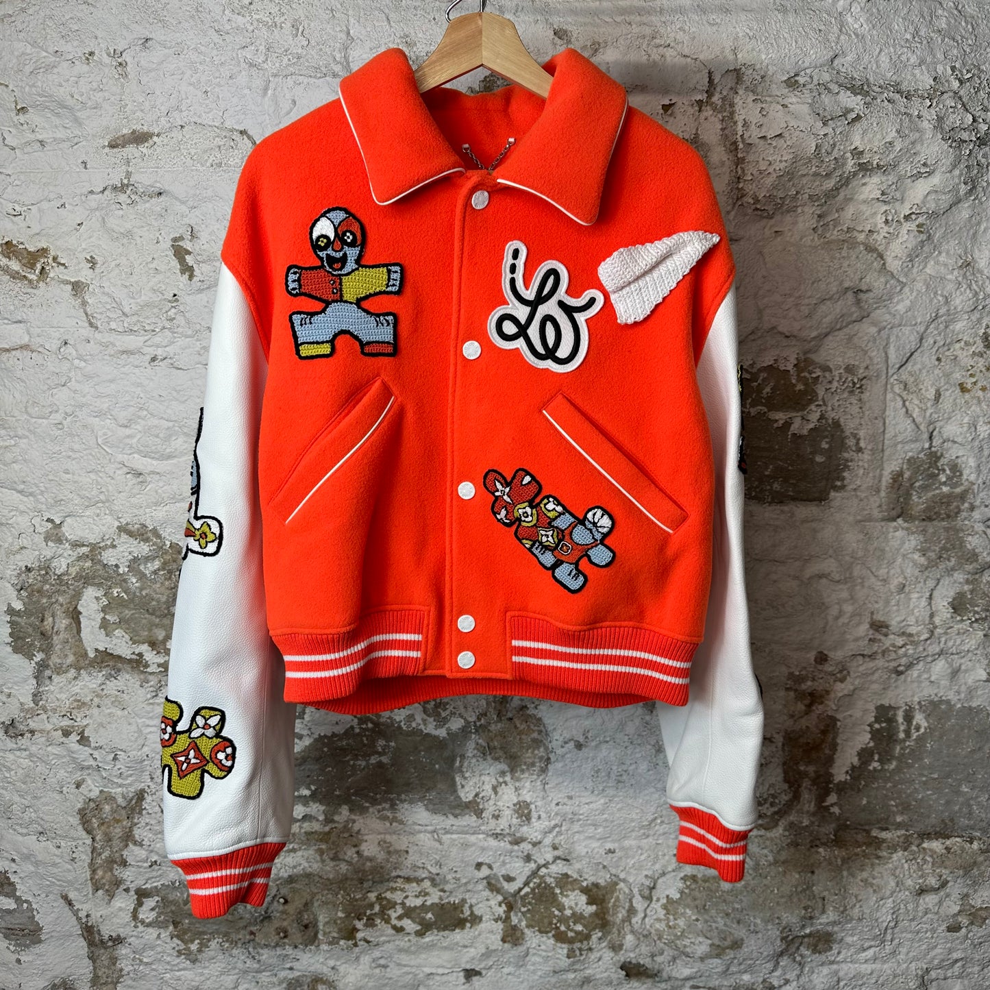 Louis Vuitton Mini Varsity Puzzle Jacket Orange Sz XXXL (56)