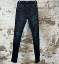 Amiri MX1 Cracked Blue Black Denim Jeans Sz 28