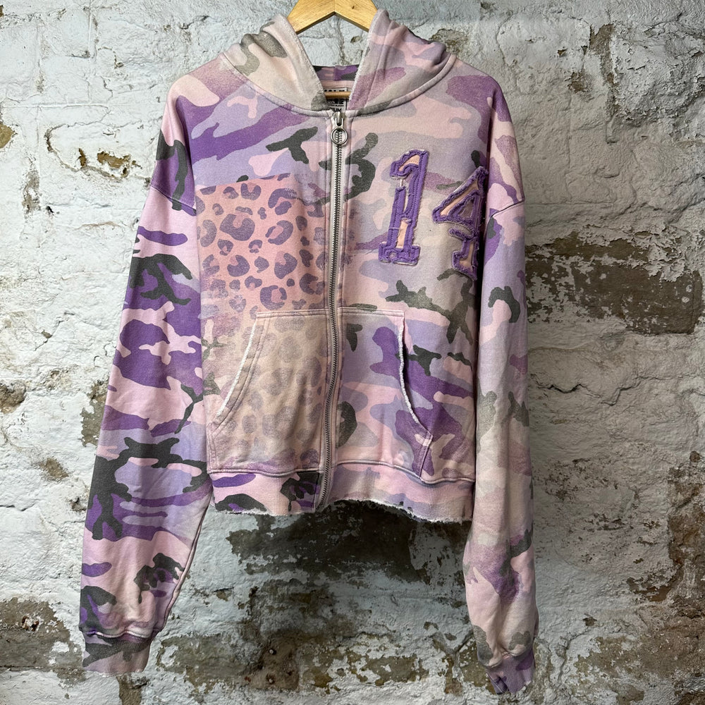 Vale Purple Camo Zip Up Hoodie Sz M DS