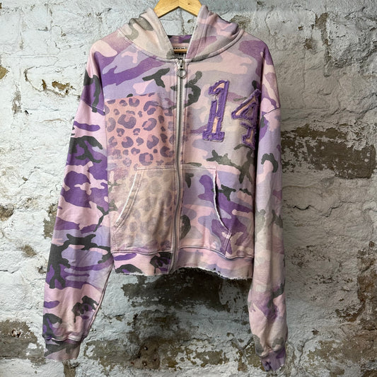 Vale Purple Camo Zip Up Hoodie Sz M DS