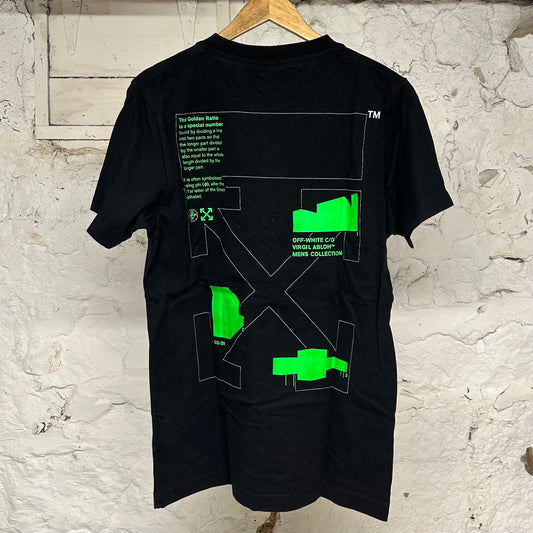 Off White Golden Ratio Green Black T-Shirt Sz M