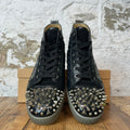Christian Louboutin High Black Silver Crystal Spike Sneaker Sz 9 (42)