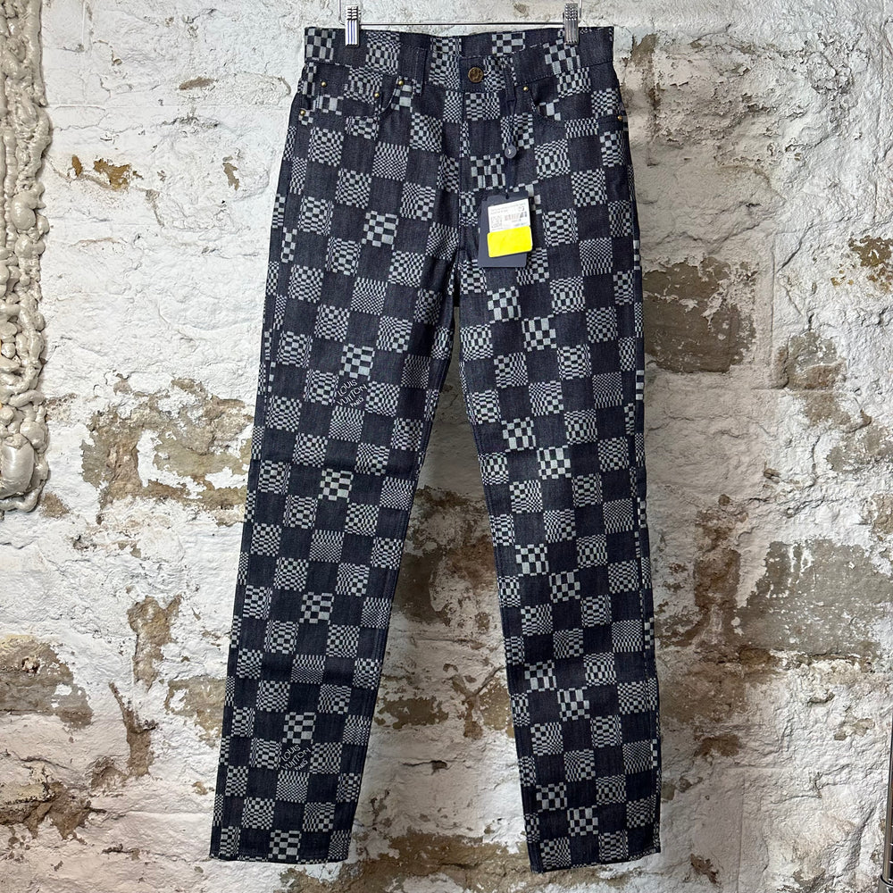 Louis Vuitton Distorted Damier Denim Pants Sz 29 DS